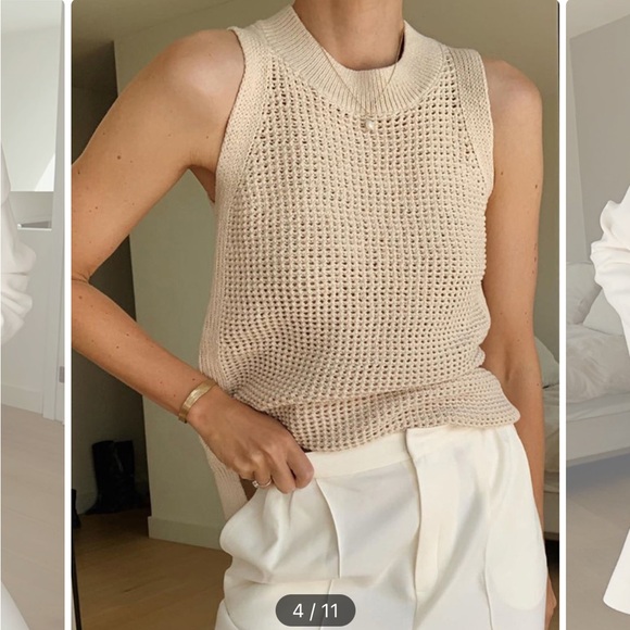 Beige Knit sweater tank top - Picture 4 of 12